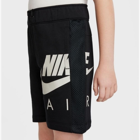 Nike Air French Terry Logo Short Black Boys Size L 14/16 - Picture 2 of 15